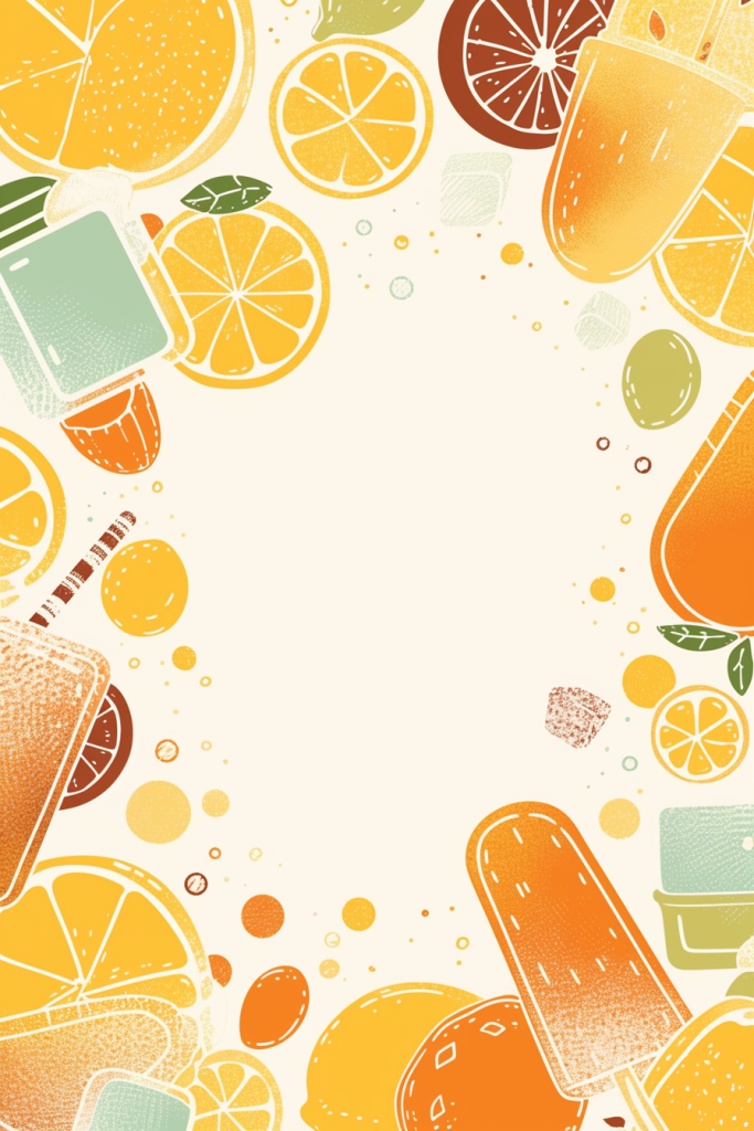 橙子饮料插画设计