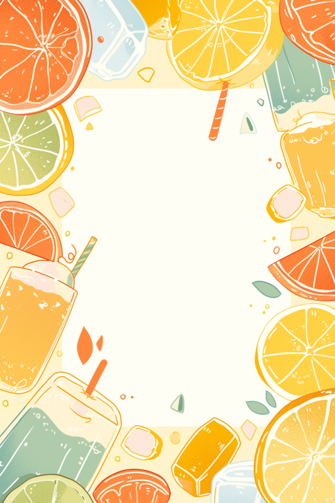 橙子饮料插画设计