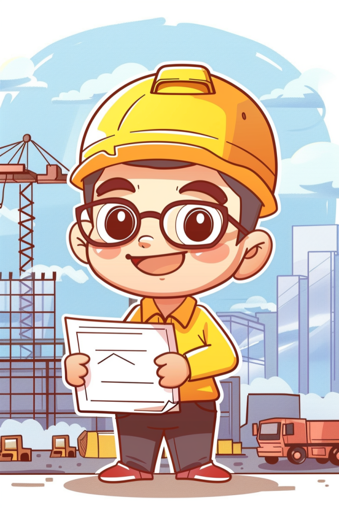 卡通工人人物插画