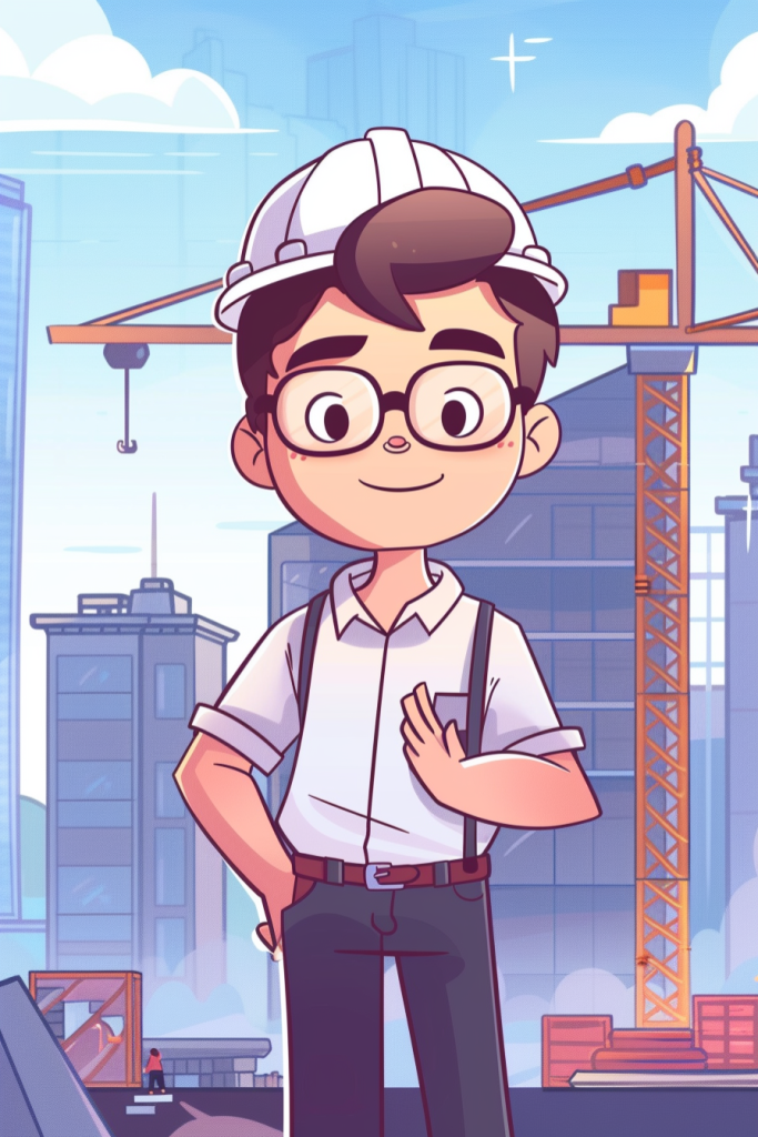 建筑工人人物插画
