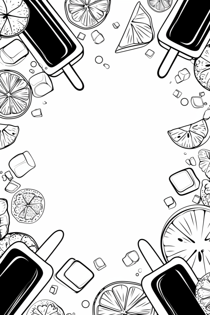 线描柠檬背景图插画