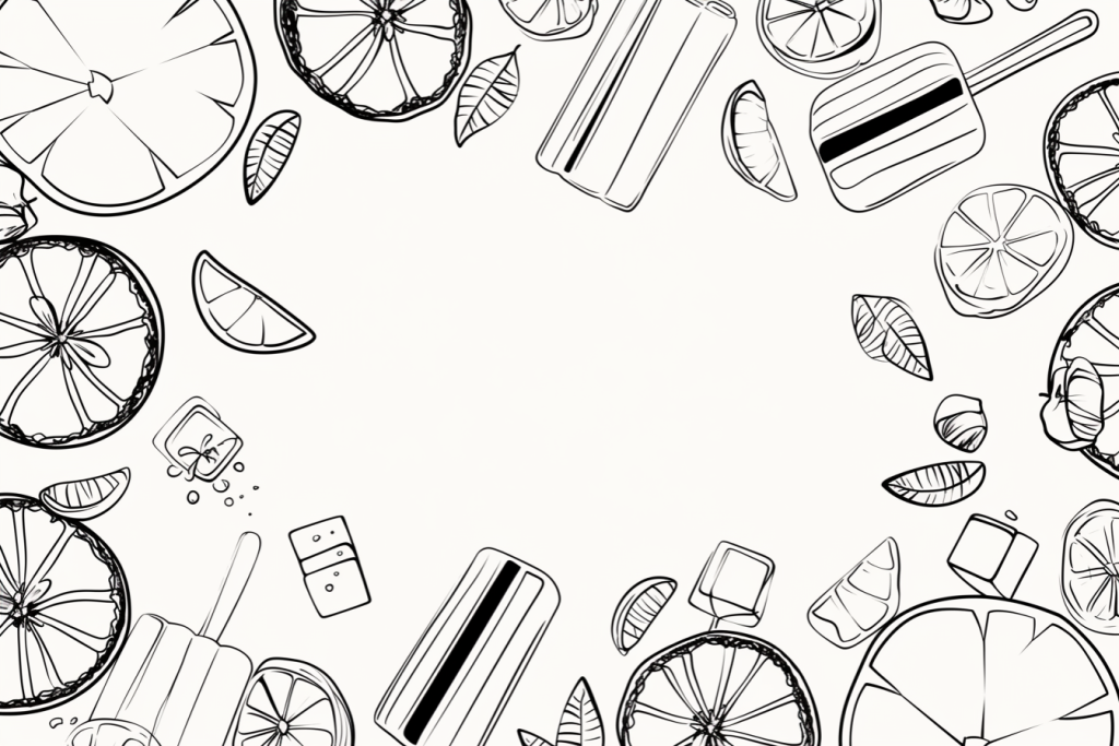 切片柠檬背景图插画