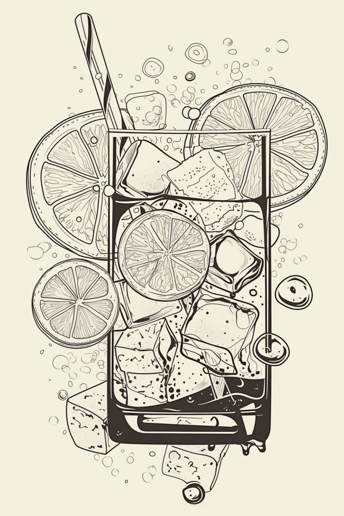 切片柠檬背景图插画