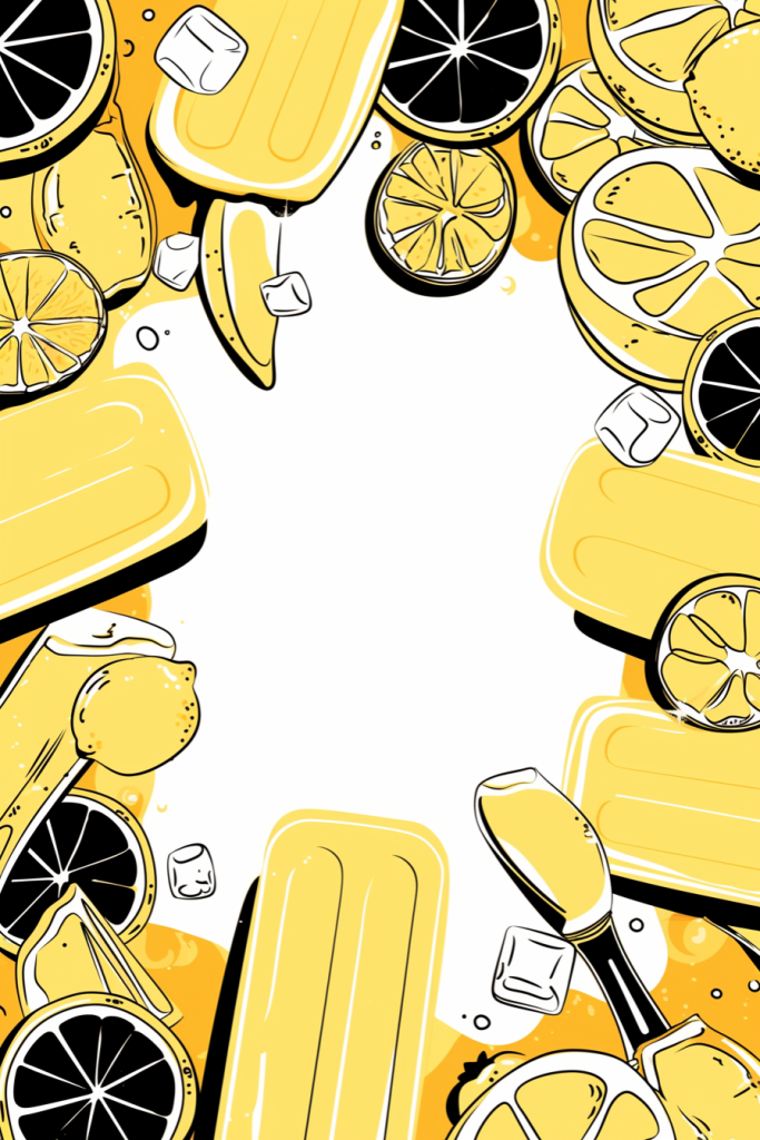 夏季柠檬背景图插画