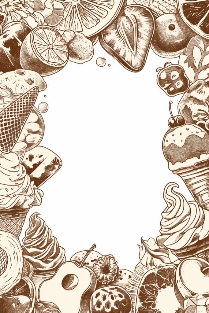 水果冰淇淋插画设计图案