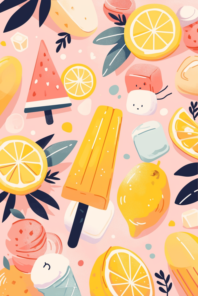 水果冰淇淋插画设计图案