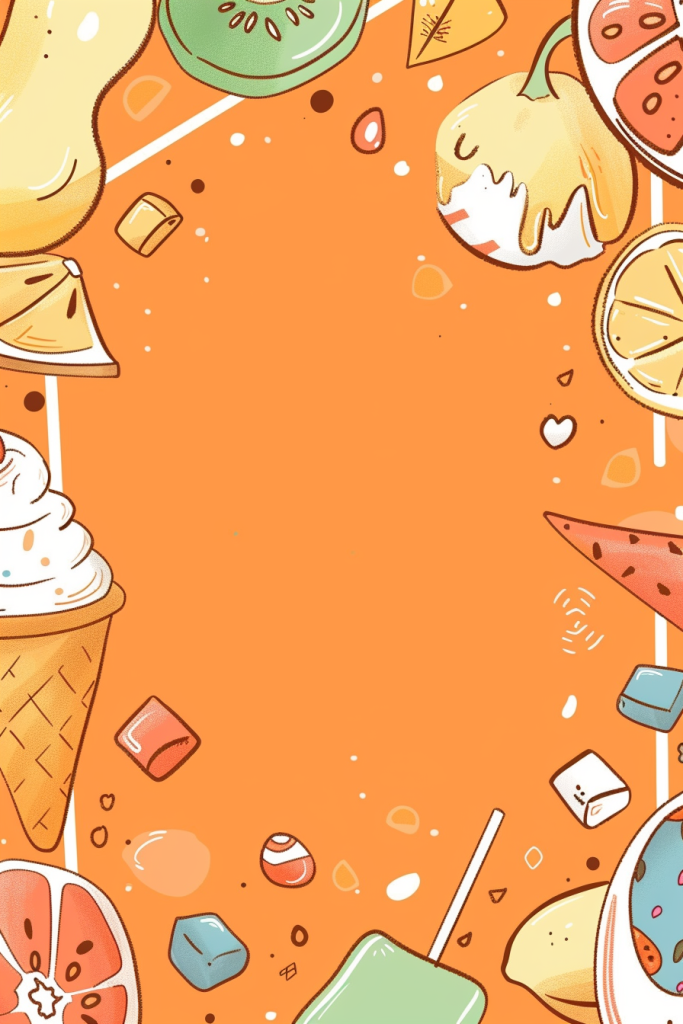 水果冰淇淋插画设计图案