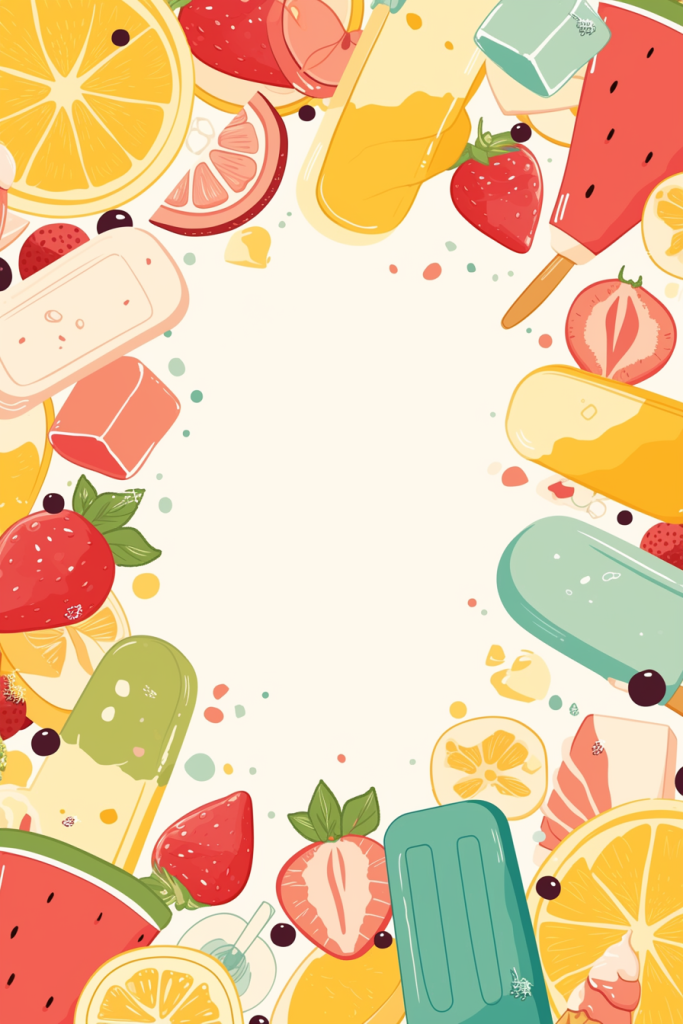 水果冰淇淋插画设计图案