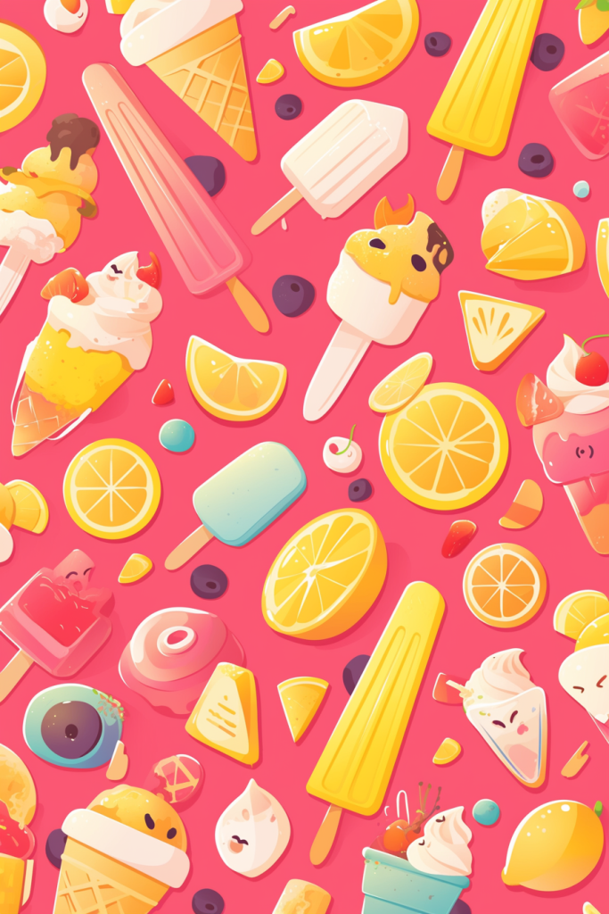 水果蛋筒插画设计图案