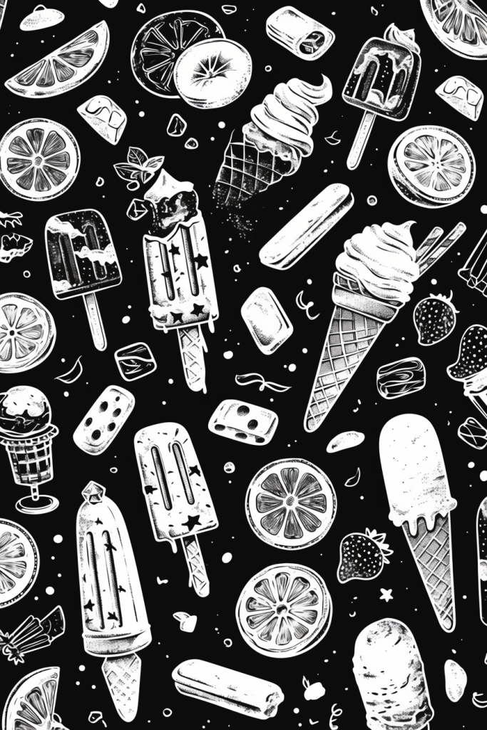 水果雪糕插画设计图案