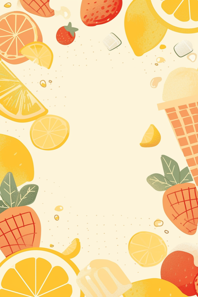 夏日水果插画设计图案