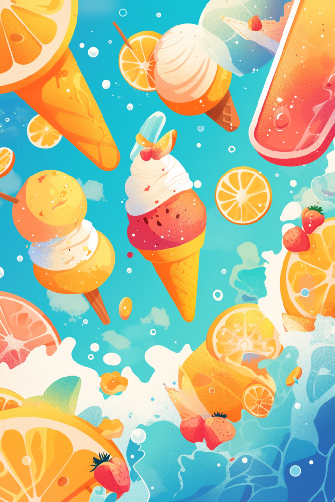 清新水果插画设计图案