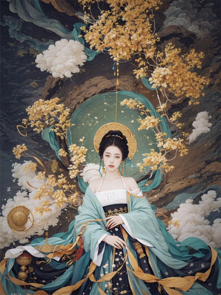 国潮美女插画图片