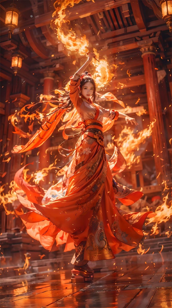 国潮美女插画图片
