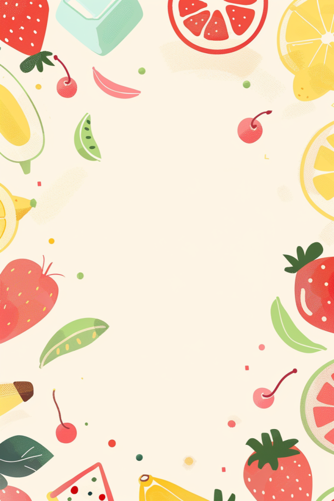 夏日水果背景图插画