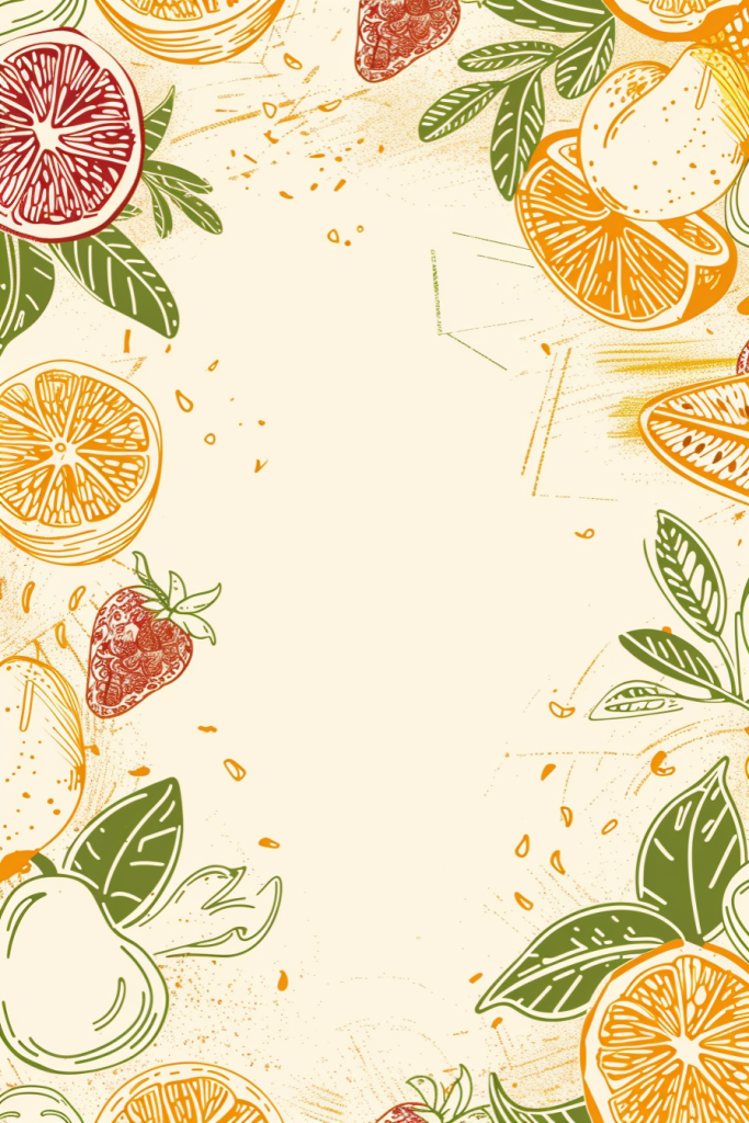 夏日水果背景图插画