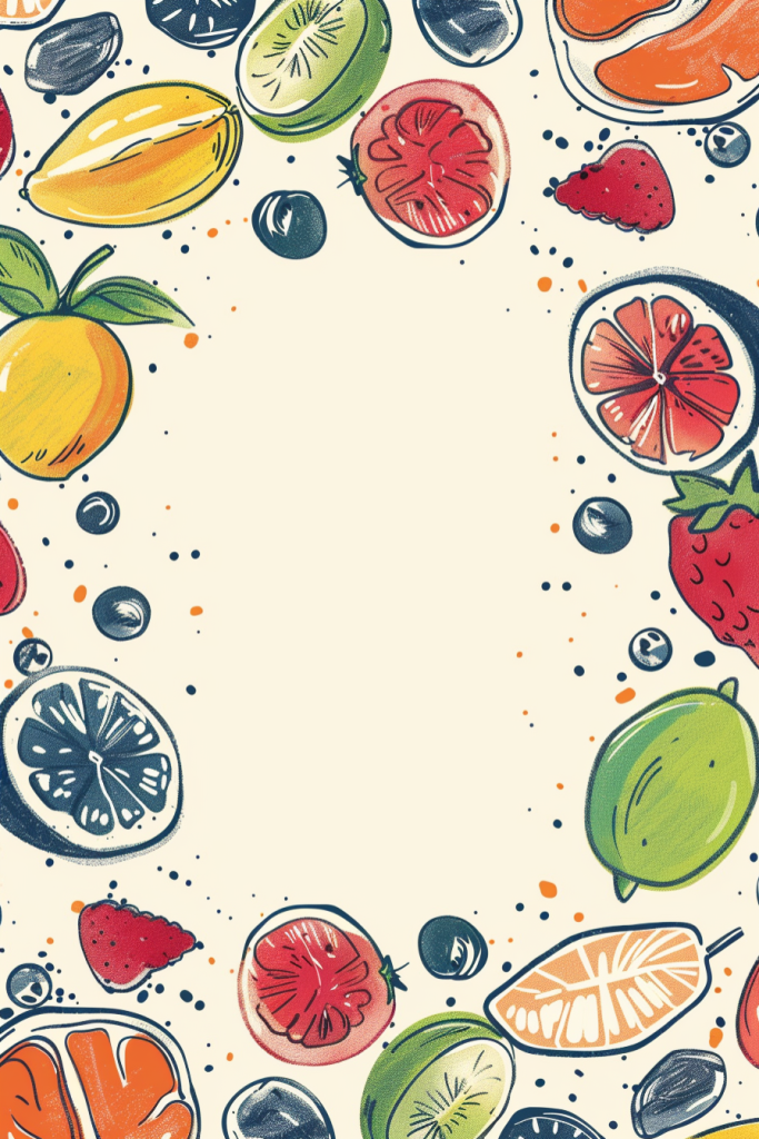 夏日水果背景图插画