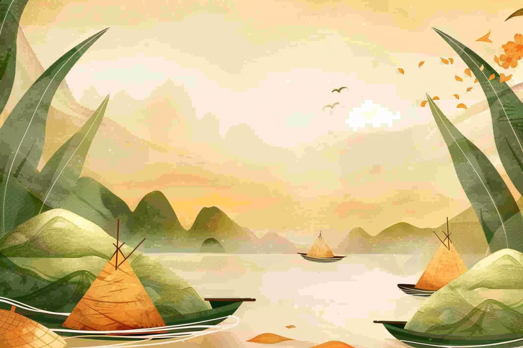 端午氛围节日插画背景