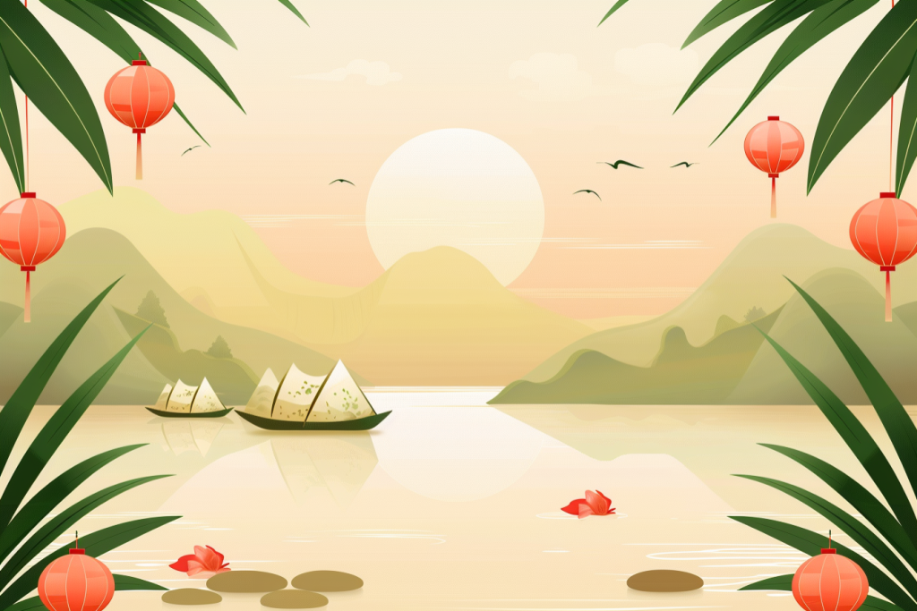 端午氛围节日插画背景