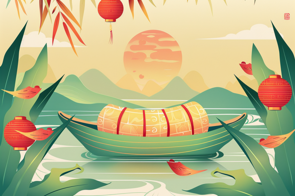 中秋月色船行图