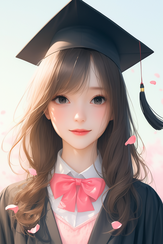 毕业季少女微笑