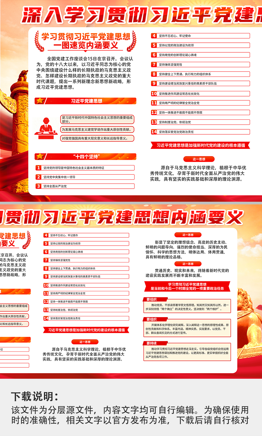 学习贯彻习近平党建思想内涵要义党建展板
