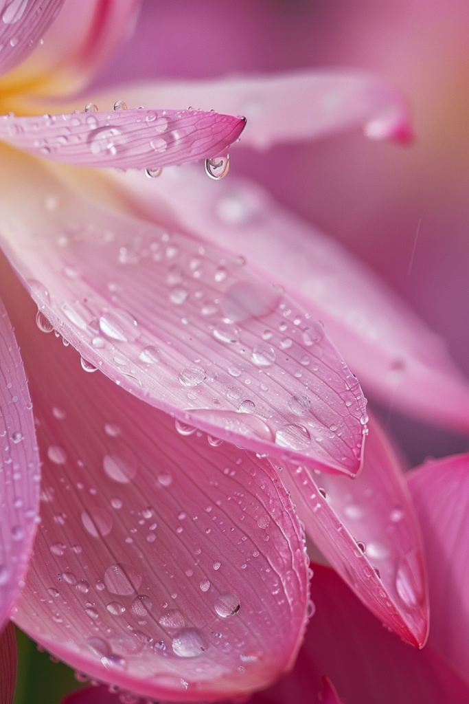 雨滴荷花特写摄影图