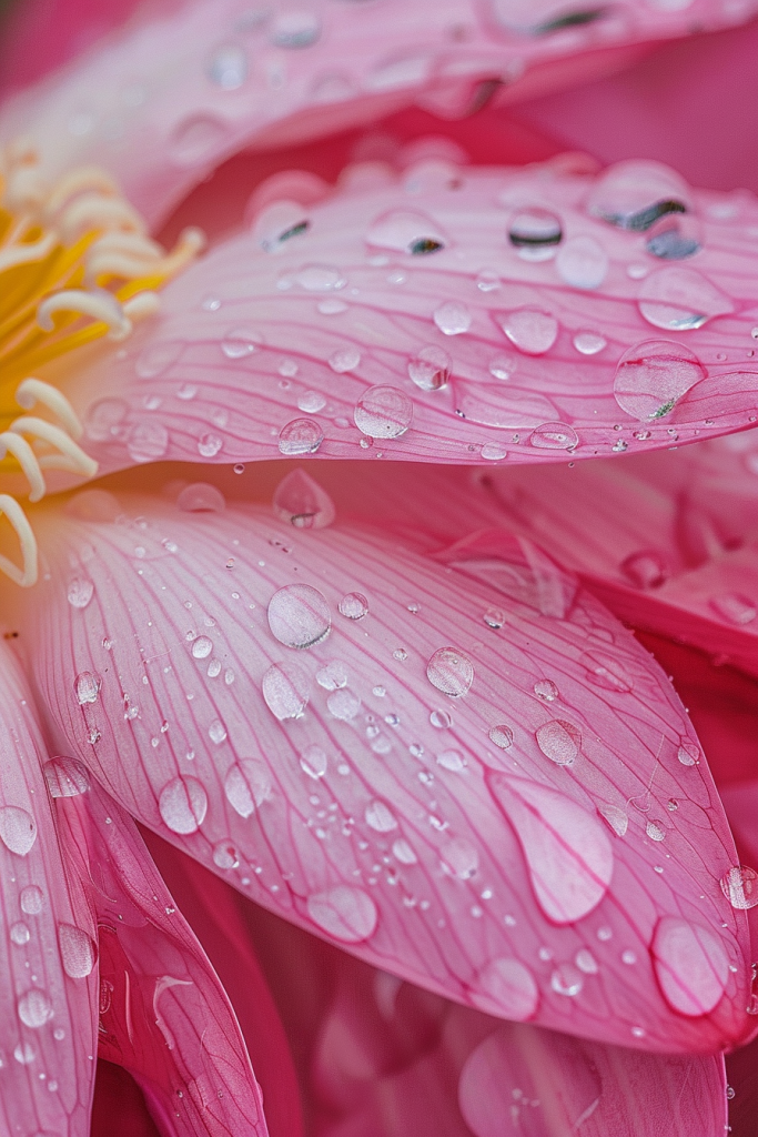 雨滴荷花特写摄影图