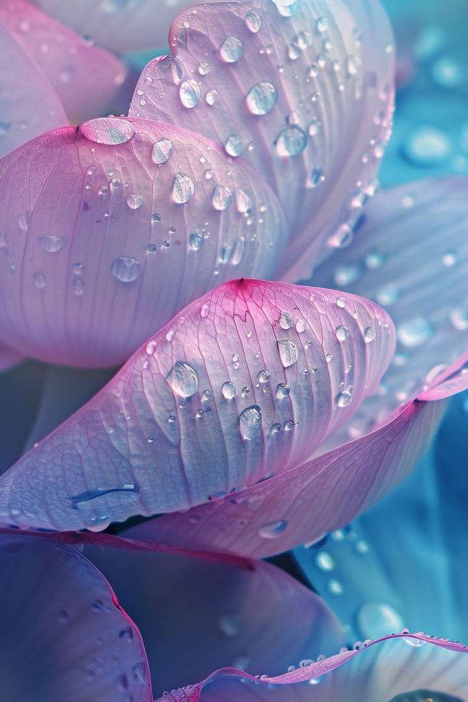 莲花雨珠特写摄影图