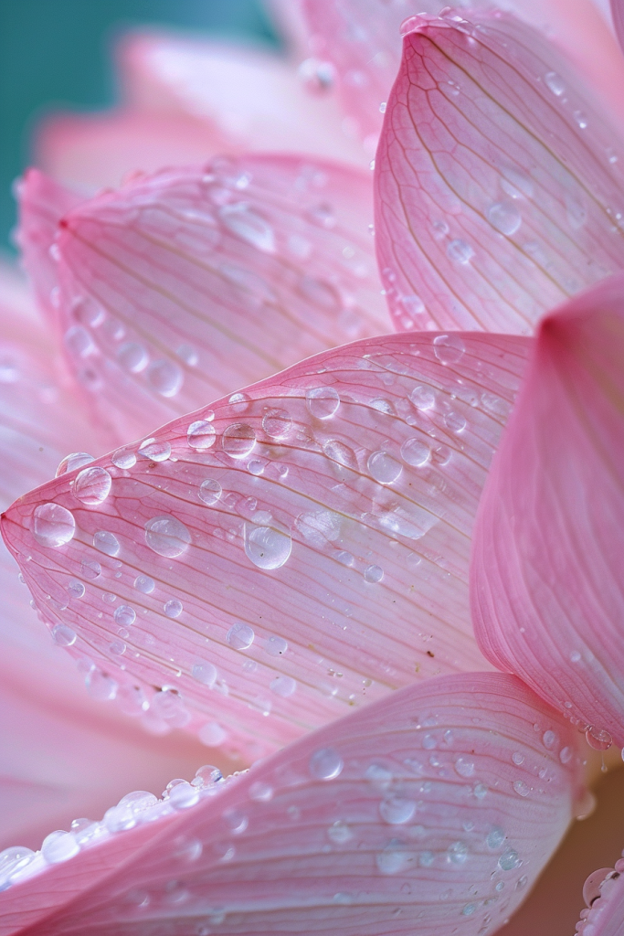 晨露莲花特写摄影图