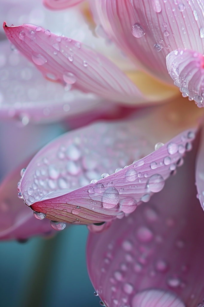 荷花露水特写摄影图