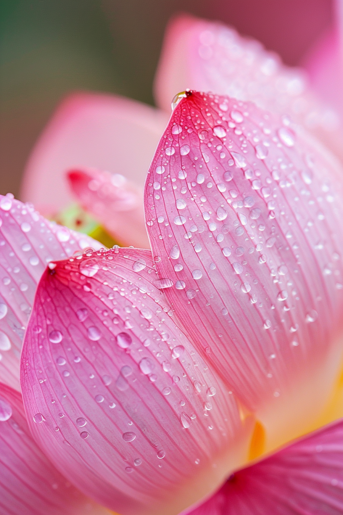 莲花水滴特写摄影图