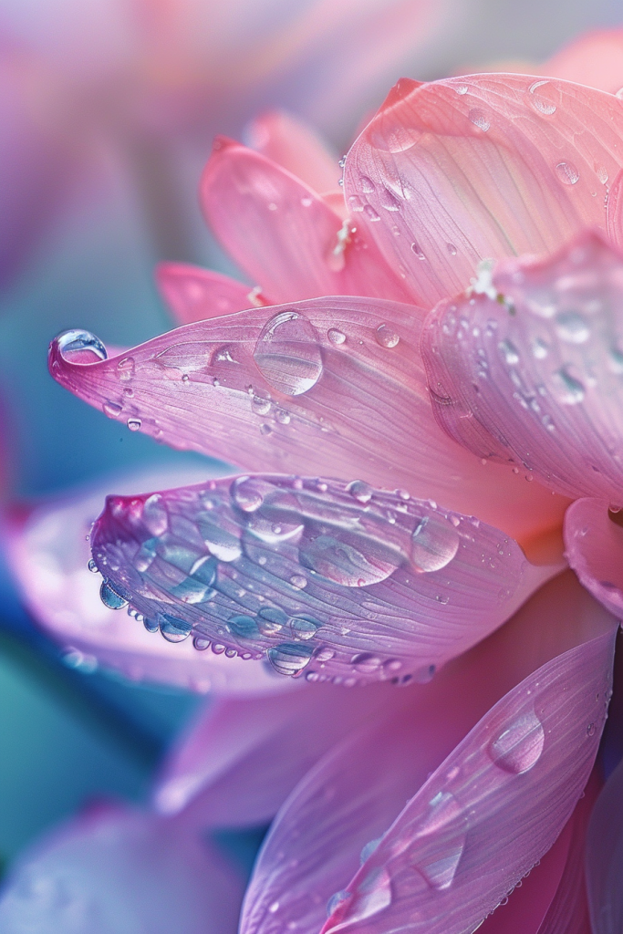 莲花水滴特写摄影图