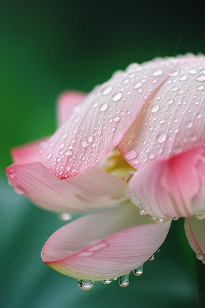 莲花水滴特写摄影图