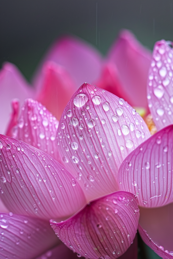 莲花水滴特写摄影图