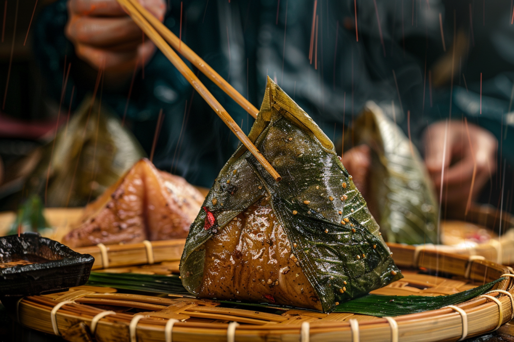 中式粽子美食摄影图