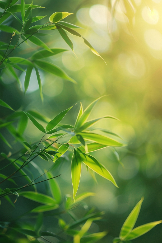 禅意竹叶植物摄影图