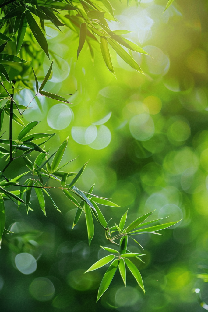 禅意竹叶植物摄影图