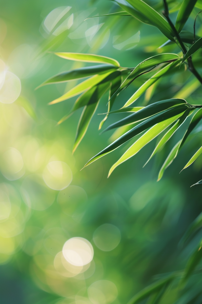 浅绿竹叶植物摄影图