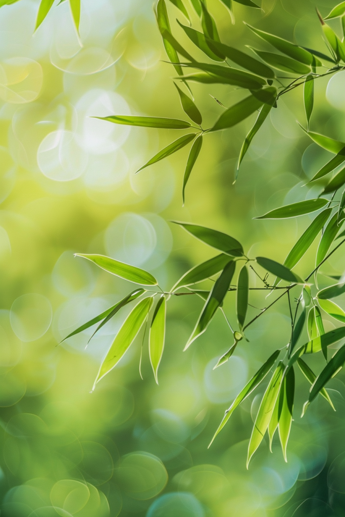 浅绿竹叶植物摄影图