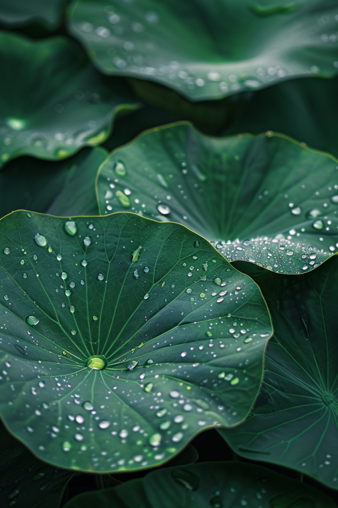水滴荷叶摄影图片