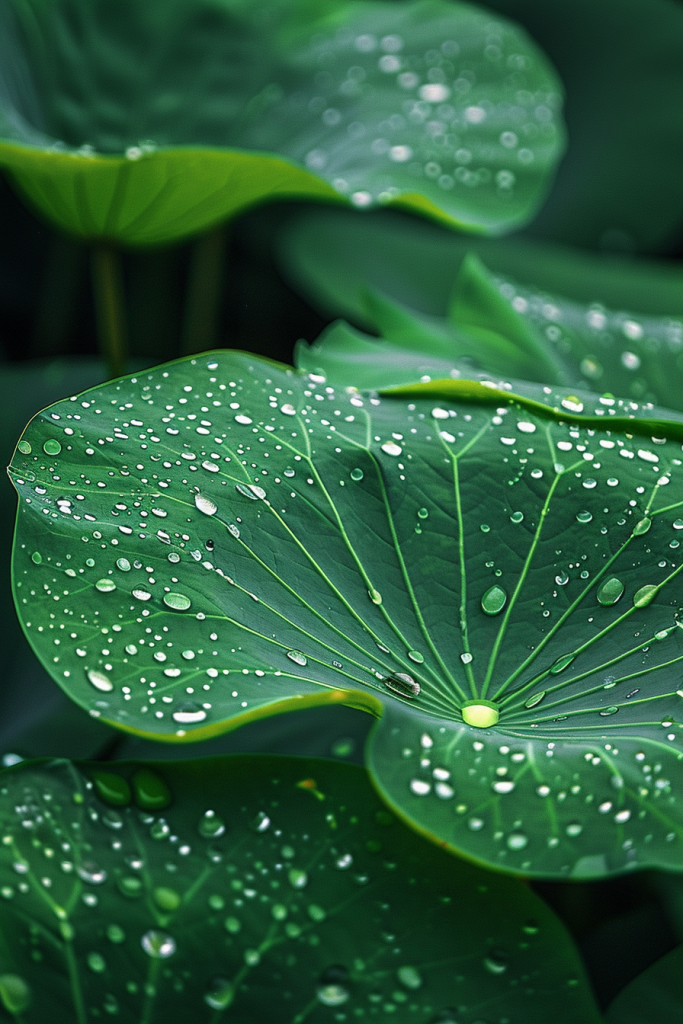 水滴荷叶摄影图片