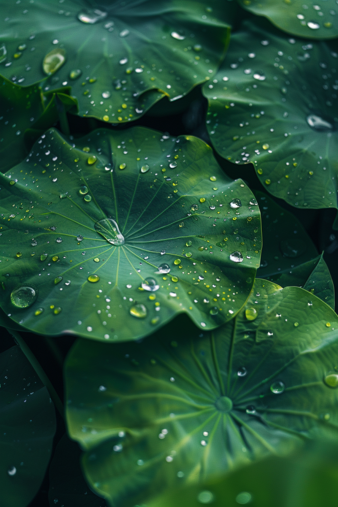 露水荷叶摄影图片