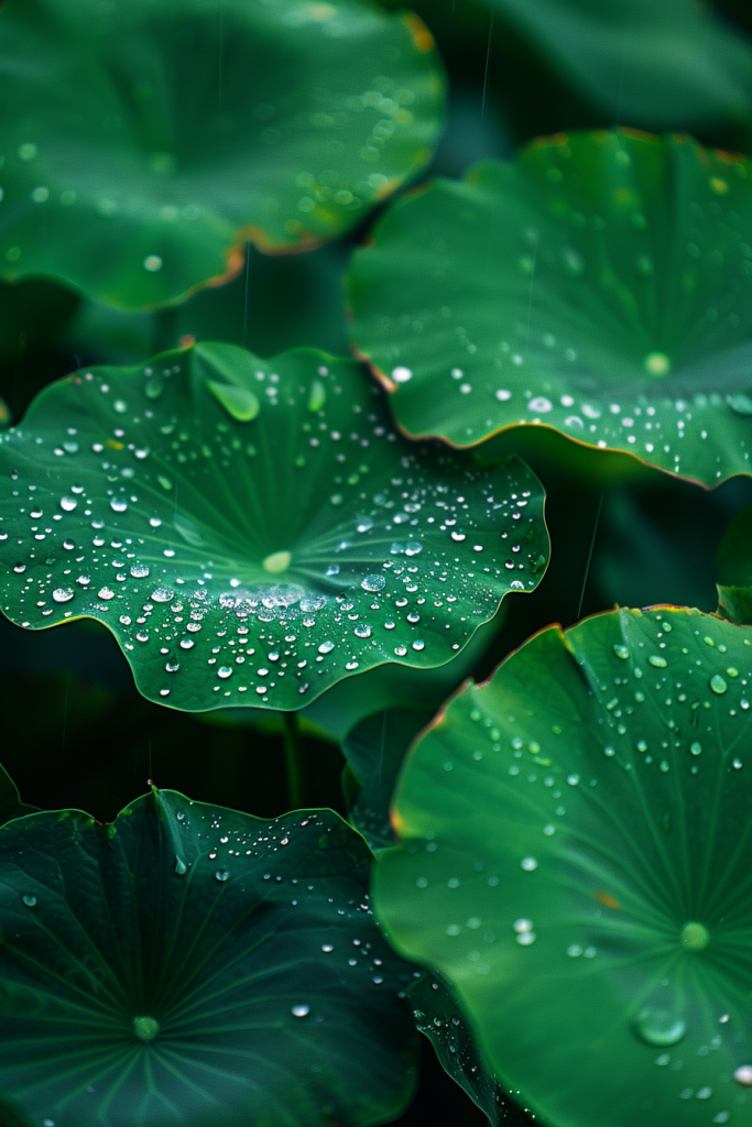 露水荷叶摄影图片