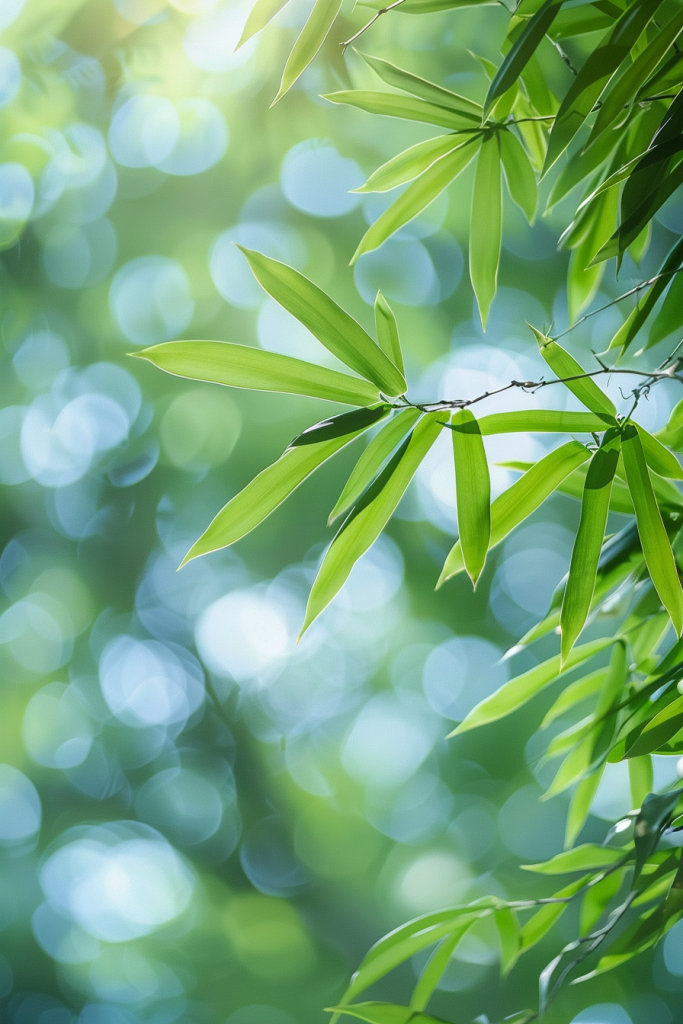 竹叶光影植物摄影图