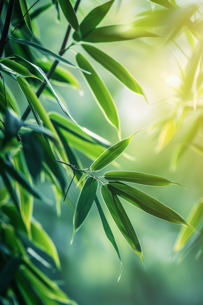 竹叶光影植物摄影图