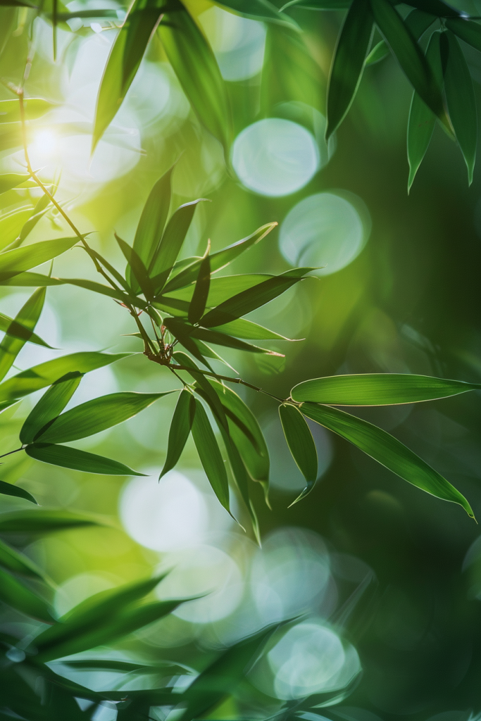 黄绿竹叶植物摄影图