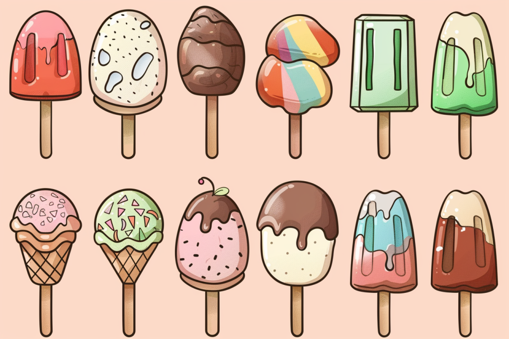 夏日冰淇淋插画素材