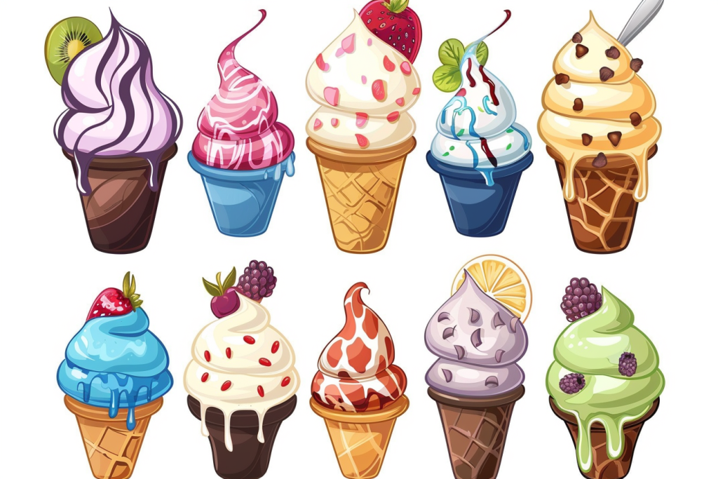 冰淇淋雪糕食品插画绘画