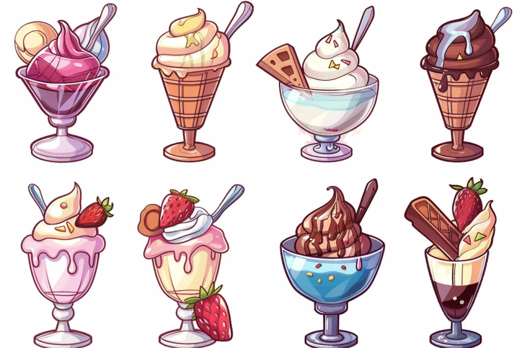 冰淇淋雪糕食品插画绘画